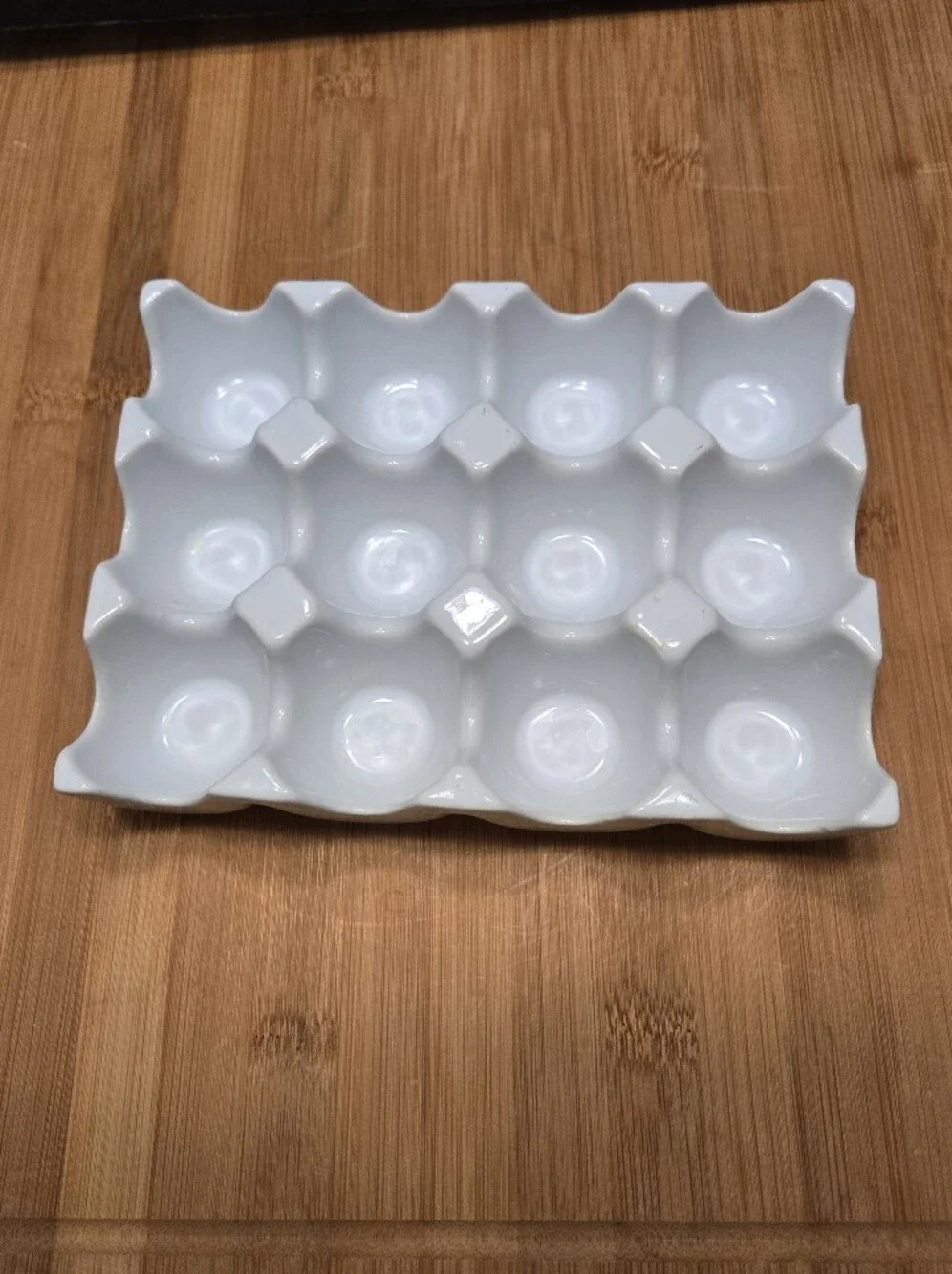 White Ceramic Egg Crate  12 Tray Holder Easter Egg Tray Large multipurpose